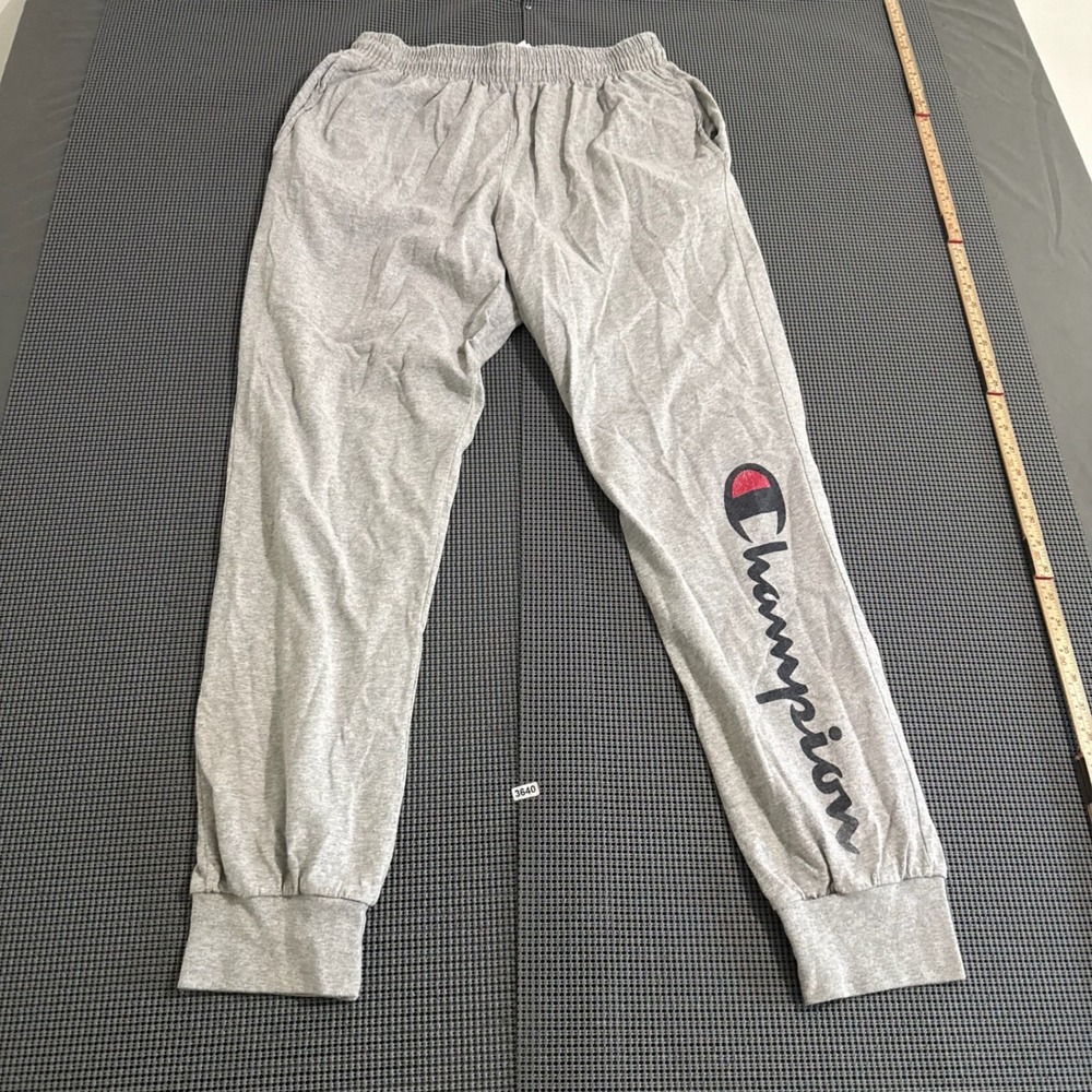 Champion Mens Gray Script Logo Jogger Sweatpants Size Large
